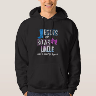 Boots of Bows voor Uncle Gender Reveal Baby shower Hoodie