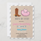 Boots of tutus onthullen uitnodiging voor geslacht (Voorkant)