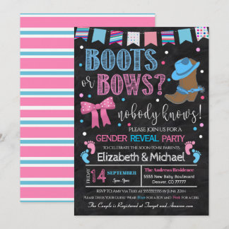 Boots or Arrows Gender Reopenbaart Uitnodiging