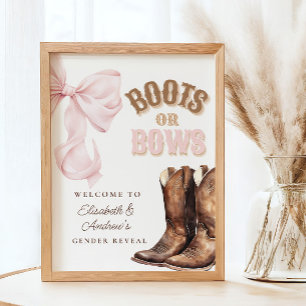 Boots or Bows Gender onthullen Welkome Poster