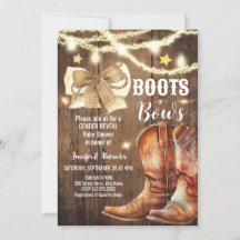 Boots or Bows Gender Reopenbaart Baby shower Uitno