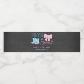 Boots or Bows Gender Reopenbaart het Baby shower v Waterfles Etiket (Enkel label)