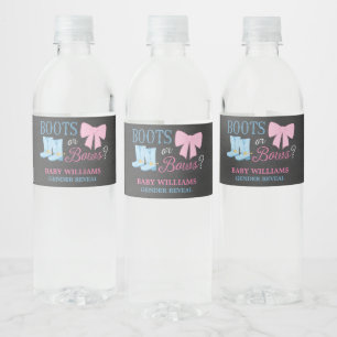 Boots or Bows Gender Reopenbaart Party Baby shower Waterfles Etiket