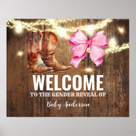 Boots or Bows Gender Reopenbaart Party Welcome Pos Poster