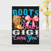 Boots Or Bows Gigi Loves You Gender Reveal Family Kaart (Gele Bloem)