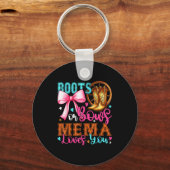 Boots Or Bows Mema Loves You Gender Reveal Party Sleutelhanger (Voorkant)