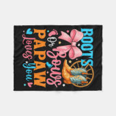 Boots Or Bows Papaw Loves You Gender Reveal Family Fleece Deken (Voorkant (Horizontaal))