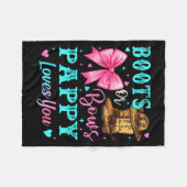 Boots Or Bows Pappy Loves You Gender Reveal Family Fleece Deken (Voorkant (Horizontaal))