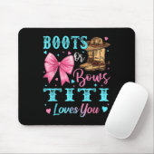 Boots Or Bows Titi Loves You Gender Reveal Family Muismat (Met muis)