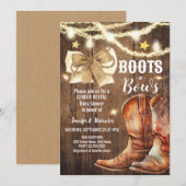 Boots ou bows Genre Révéler Baby shower Invitation (Devant / Derrière)