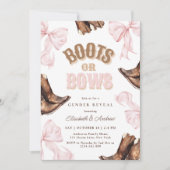 Boots ou Bows Genre Révéler Invitation (Devant)