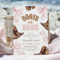 Boots ou Bows Genre Révéler Invitation