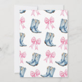 Boots ou Bows Genre Révéler Invitation (Dos)