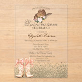 Boots Quinceañera Acryl Uitnodigingen (Voorkant)