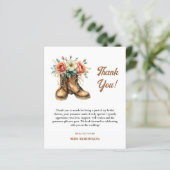 Boots rustiques et Carte de remerciements de Fête  (Debout devant)