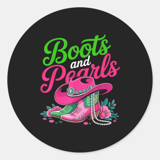 Boots To The Ground Nk Cowgirl Ronde Sticker (Voorkant)