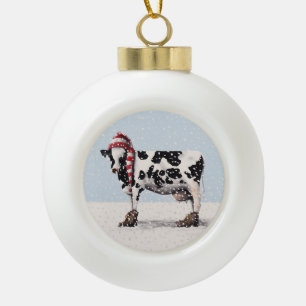 Bootsie De kerstversiering van de Koe Keramische Bal Ornament