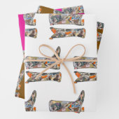 Bootsy Baby Collage boots wrapping paper sheets (In situ)