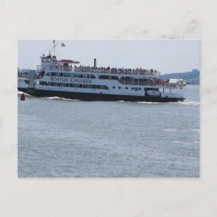 Boottocht met schip zeilt New York Statue of Liber Briefkaart