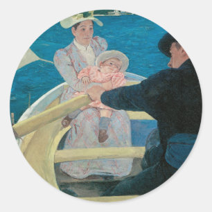 Boottochtje van Mary Cassatt, Vintage Fine Art Ronde Sticker