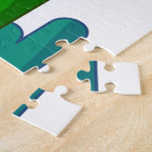 Boottochtlandschap onder de zon, wolken en regenbo legpuzzel (Zijkant)