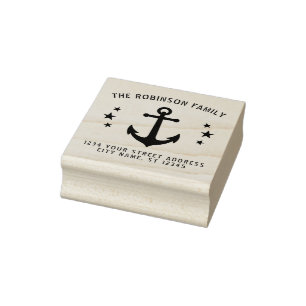  bootveranker sterren Naam Adres 2 x 2 inch Rubberstempel