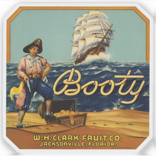 Booty | Étiquette Citrus vintage (Devant)