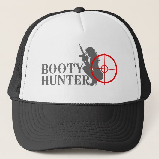 Booty Hunter op zwart Trucker Pet (Voorkant)