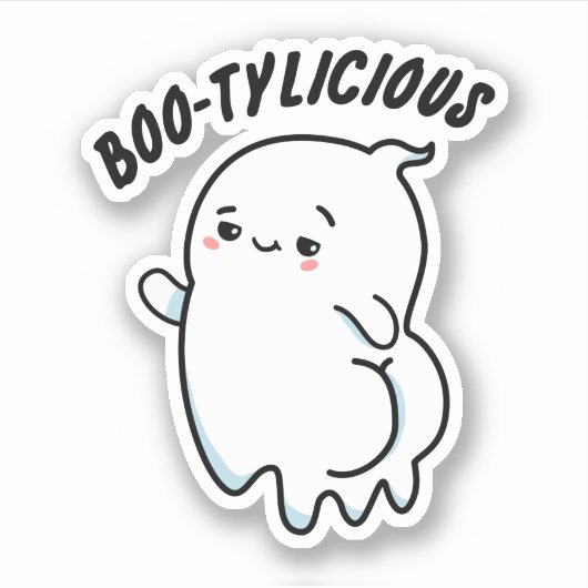 Bootylicious Grappige Ghost Pun Sticker (Voorkant)