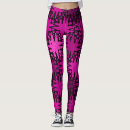 Bootyliscious Vloeibare Roze Posies Rave Leggings