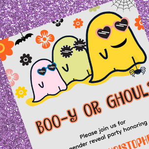 Booy of Ghoul 70s Geest Halloween Geslacht onthull Kaart