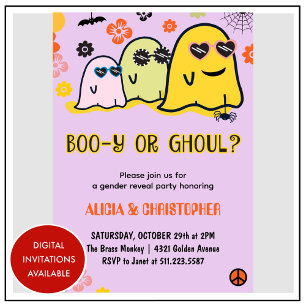 Booy of Ghoul Retro Geest Halloween Geslacht onthu Kaart