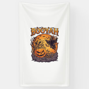 Booyah Halloween Pompoen Grim Reaper Oranje Maan_1 Spandoek