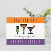 Booze and I Do's Halloween Save The Date Card (Debout devant)