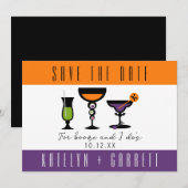 Booze and I Do's Halloween Save The Date Card (Devant / Derrière)