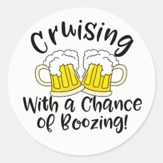 Booze Cruise Funny Crusing Drink Partij Ronde Sticker