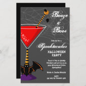Booze en Boos Martini Budget Halloween Uitnodiging (Voorkant / Achterkant)