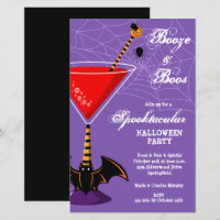 Booze en Boos Martini Budget Halloween Uitnodiging