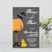 Booze en Boos Witch Budget Halloween Invites (Staand voorkant)