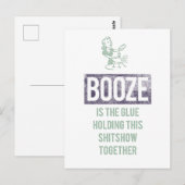 Booze est la carte postale pandémique de colle (Devant / Derrière)