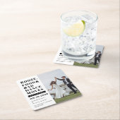 Booze Food Bad Dance Moves Bewaar de datumfoto Vierkante Kartonnen Onderzetter (Insitu)