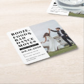 Booze Food Bad Dance Moves Bewaar de datumfoto Vierkante Kartonnen Onderzetter (Schuin)