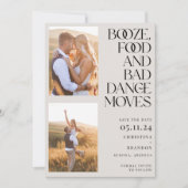 Booze Food Bad Dance Moves Photo Modern Save The Date (Voorkant)