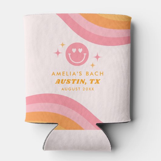 Boozed & Confused Groovy Roze & Sinaasappel Blikjeskoeler (Achterkant)