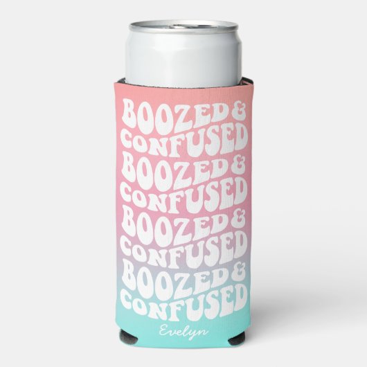 Boozed Verward Retro Pink Aqua Bachelorette (Seltzer Voorkant)