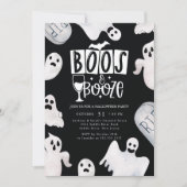 Boozy Ghost Halloween Party Invitation (Devant)