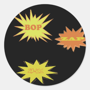BOP ZAP ZOWIE RETRO RONDE STICKER