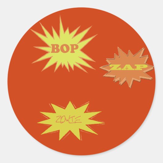 BOP ZAP ZOWIE RETRO RONDE STICKER (Voorkant)