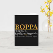 Boppa-definitie Vaderdag cadeau Opa cadeau Kaart (Gele Bloem)