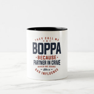 Boppa omdat partner in misdaadontwerp tweekleurige koffiemok